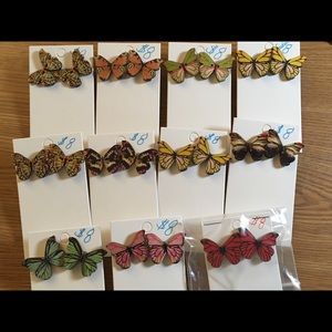 Handcrafted butterfly earrings.